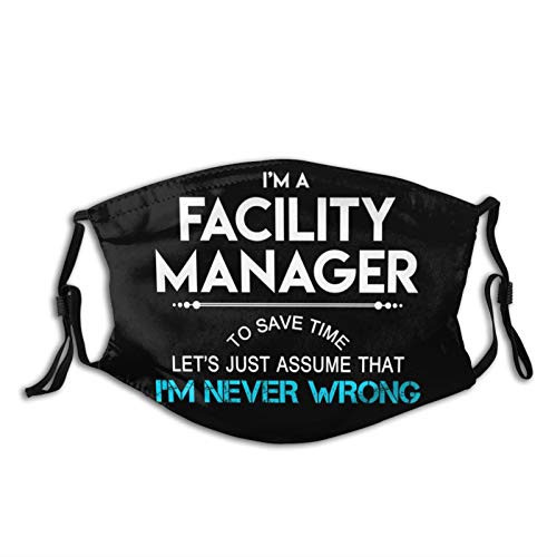 Fssatungi Adjustable Face-Mask Facility Manager Facility Manager with Filter (Multiple Packs) Reusable Fashion Protective Unisex 1 PCS Black