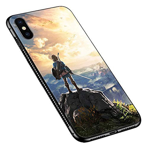 iPhone Xs Max Case,Look Down and Thinking iPhone Xs Max Cases,Pattern Design Shockproof Non-Slip Tempered Glass Case for Apple iPhone Xs Max