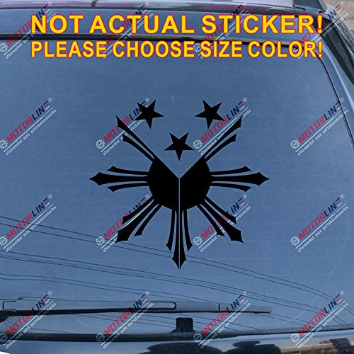 3S MOTORLINE Eight-ray Sun Stars Flag of The Philippines Decal Sticker Car Vinyl Pick Size Color (Black, 20'' (50.8cm)) 3S MOTORLINE Eight-ray Sun Stars Flag of The Philippines Decal Sticker Car Vinyl Pick Size Color (Black, 20'' (50.8cm))