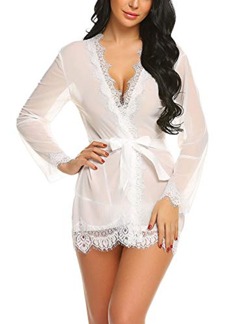 Avidlove Sexy Lace Robe Kimono Mesh Nightgown Babydoll Lingerie Set bathing suit cover ups for women Avidlove Sexy Lace Robe Kimono Mesh Nightgown Babydoll Lingerie Set bathing suit cover ups for women