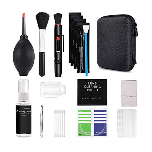 GOHIGH Professional Camera Cleaning Kit (with Waterproof Case),Including Cleaning Solution/5 APS-C Cleaning Swabs/Lens Pen/Air Blower/Cleaning Cloth for DSLR Cameras(Canon,Nikon,Sony)