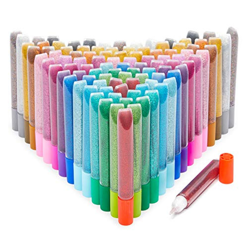 Glitter Glue Pens, 20 Metallic Colors (10.5 ml, 100 Pack)