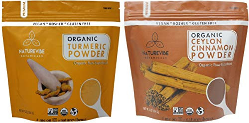 Naturevibe Botanicals Ceylon Cinnamon (1lb) and Turmeric root powder (1lb) Combo   Weightloss and Immunity Booster