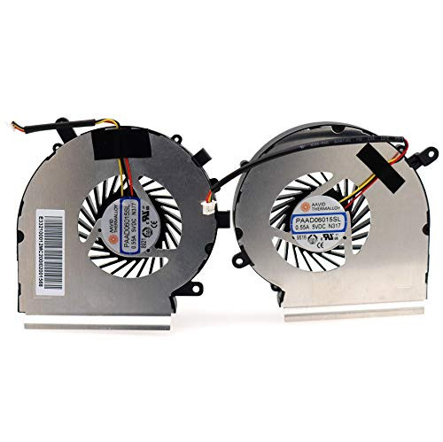 Deal4GO 3-pin 3-Wire CPU Cooling Fan w/GPU Fan Cooler kit for MSi GE62 GE72 PE60 PE70 GL62 GL72 GP62 GP72 MS-16J1 MS-16J2 MS-16J4 MS-16J5 MS-1791 MS-1792 MS-1795