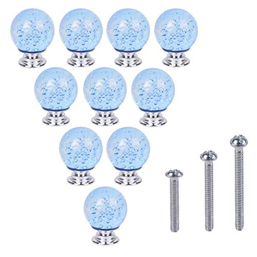 TECKE 10 Pack Crystal Cabinet Knobs for Dresser Drawers Door Pull Furniture Kitchen Drawer Handle Knobs(Light Blue)