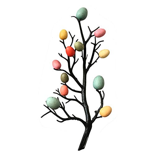 RTWAY Easter Egg Decoration, 5Pcs Easter Eggs Garland, Easter Egg Flower Picks, Easter Egg Branches Tree Ornaments, Aritificial Flower Bouquet for Home Decor