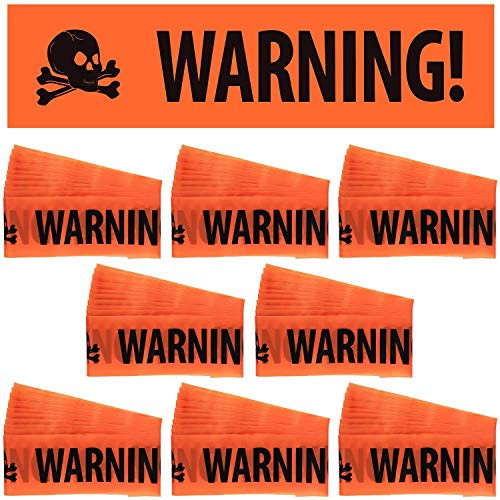 8 Pieces Halloween Warning Tape, Caution Danger Orange Tape for Halloween Haunted House Props Supplies Party Decoration