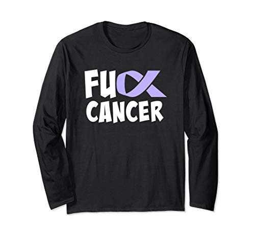Fuck Cancer Lavender Awareness Ribbon Cancer Survivor Long Sleeve T-Shirt