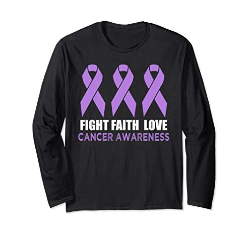 Cancer Awareness Month Lavender Ribbon Support Gift Long Sleeve T-Shirt