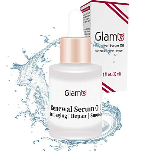 GlamU Renewal Face Serum Oil, Serum for Face, Anti Aging Facial Serum with Natural Ingredients for Moisture, Skin Repair 1 fl. Oz