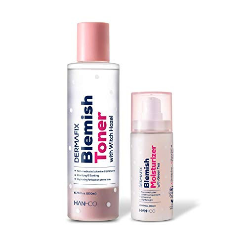 Hanhoo DermaFix Blemish Toner 6.76 fl. oz and Blemish Moisturizer 2.02 fl. oz- Controls Acne and Hydrates Dry Skin
