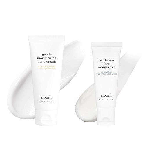 NOONI Barrier On Face Moisturizer with Hyaluronic Acid, Ceramide, Probiotics, Rosehip plus Gentle Moisturizing Hand Cream Moisturizing Hand Cream for Dry Skin with Shea Butter and Cottonseed Oil Bundle NOONI Barrier On Face Moisturizer with Hyaluronic Acid, Ceramide, Probiotics, Rosehip plus Gentle Moisturizing Hand Cream Moisturizing Hand Cream for Dry Skin with Shea Butter and Cottonseed Oil Bundle