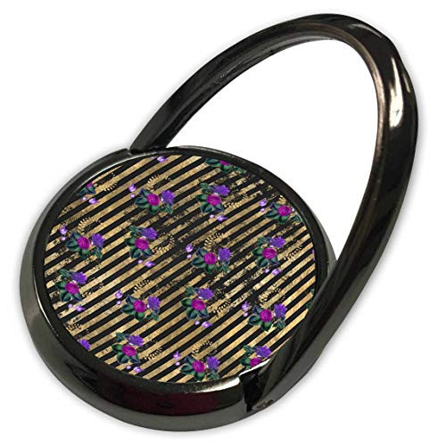 3dRose Glam Image of Gold and Black Stripes with Pink and Purple. - Phone Rings (phr_341239_1)