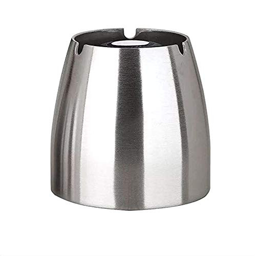 Ashtray ,Stainless Steel Unbreakable Modern Ashtray , Cigarette Ashtray for Indoor or Outdoor Use, Ash Holder for Smokers, Desktop Smoking Ash Tray for Home office Decoration, Silver,Large Size