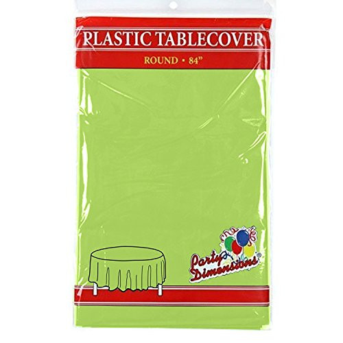 Lime Green Round Plastic Tablecloth - 8 Pack - Premium Quality Disposable Party Table Covers for Parties and Events - 84 - By Party Dimensions