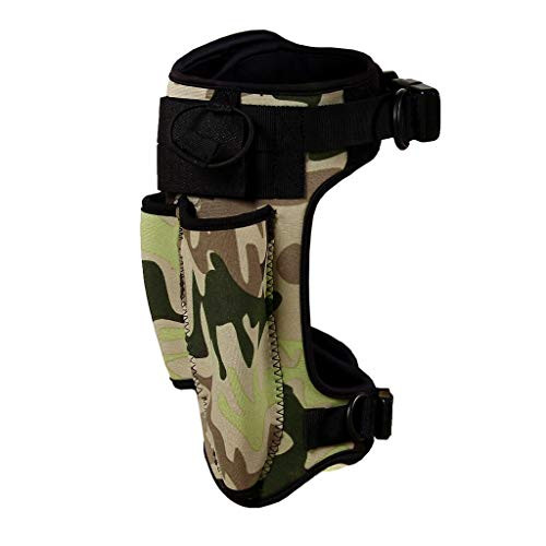 XISAOK Scuba Diving Neoprene Knife Wrap Camouflage Sheath Strap Leg Holder 2 Pockets