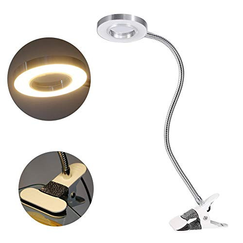 Duevin Clip Lamp, Tattoo Desk Lamp, Makeup Tattoo USB Clip on Reading Light, Tattoo Lamp Bendable Desk LED Illumination for Eyebrow Tattoo Manicure Eyelash Extension