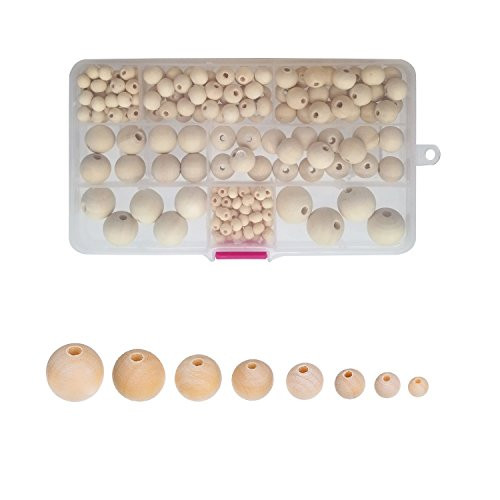 Amaney 220pcs 6mm-20mm Unfinished Wood Beads Assorted Natural Round Ball Loose Solid Wooden Spacer Beads for Crafts DIY Handmade Jewelry Making Bracelet Garland Hair Amaney 220pcs 6mm-20mm Unfinished Wood Beads Assorted Natural Round Ball Loose Solid Wooden Spacer Beads for Crafts DIY Handmade Jewelry Making Bracelet Garland Hair