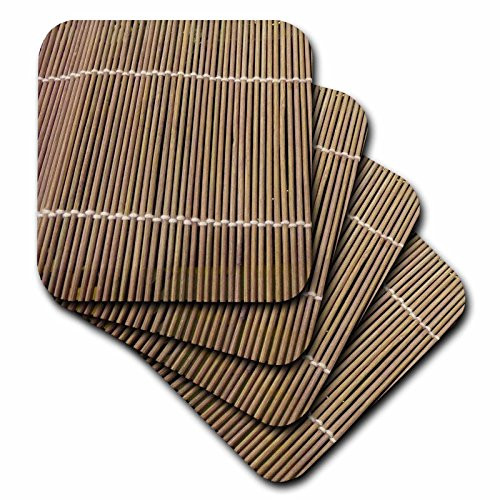 3dRose Beige Bamboo Coaster, Soft, Set of 8