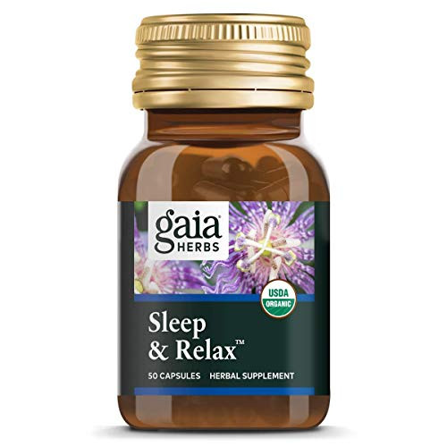 Gaia Herbs, Sleep  and  Relax, Sleep Support, Non Habit Forming Herbal Sleep Aid, California Poppy, Lavender, Lemon Balm, Passionflower, Valerian, Organic, Melatonin Free, Vegan Liquid Capsules, 50 Count