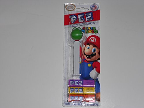 Yoshi from Super Mario Bros. Pez Candy Dispenser in Blister Pack with 3 Candy Refills