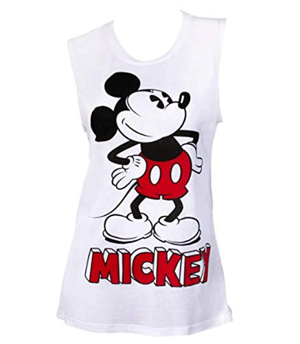 Disney Junior Fashion Tank Top Mickey Mouse Name White Small