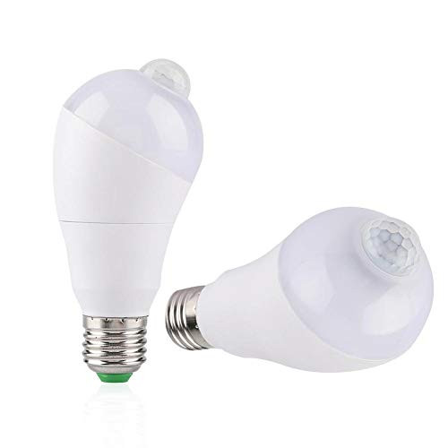Yosoo Motion Sensor Light Bulbs, Motion Sensor LED Light Bulbs,1Pack E27 5W/7W Warm White/Cool White Optional with 350°Rotating Sensing Head Auto on/Off Light Bulb for Outdoor/Indoor(Warm White (7W))