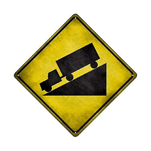 Bargain World Down Grade Novelty Mini Metal Crossing Sign (with Sticky Notes) Bargain World Down Grade Novelty Mini Metal Crossing Sign (with Sticky Notes)