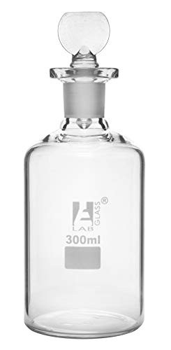 BOD Bottle, 300ml - Interchangeable Glass Pennyhead Stopper - Borosilicate Glass - Eisco Labs