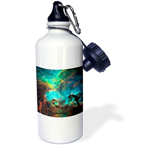 3dRose  inchGalaxy and Nebula Star Cluster NGC 2074 in the Large Cosmic Cloud inch Sports Water Bottle, 21 oz, White