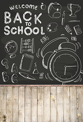 AOFOTO 4x6ft Welcome Back to School Backdrop Chalkboard Blackboard Drawing Photography Background Classroom Chalk Writing Photo Studio Props Student Boy Girl Kid Children Portrait Vinyl Wallpaper