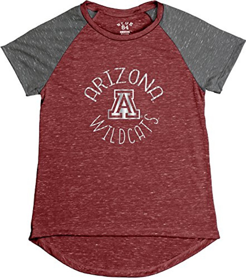 NCAA Arizona Wildcats Women's Gracie Confetti Raglan Tee, Large, Red NCAA Arizona Wildcats Women's Gracie Confetti Raglan Tee, Large, Red