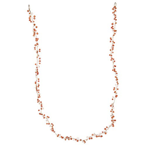Creative Co-op 72 inch Bead  and  Wire Glass Garland, Amber