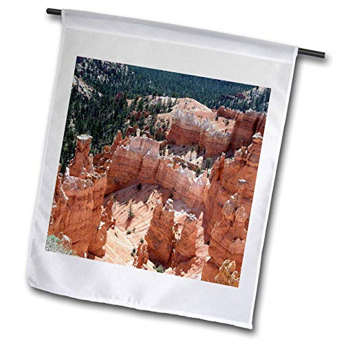 3dRose Jos Fauxtographee- Bryce Canyon National Park - from The Overlook at Bryce Canyon Looking Down on The Monuments - 12 x 18 inch Garden Flag (fl_302267_1)