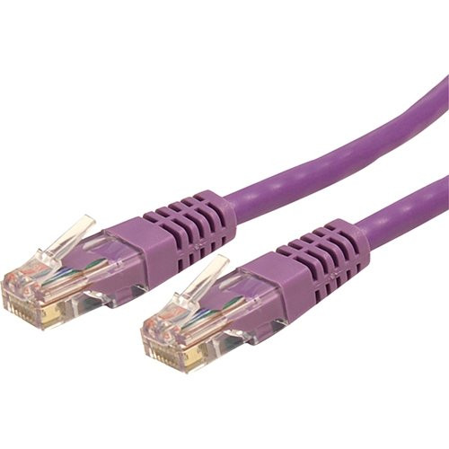 StarTech C6PATCH6PL Cat 6 Molded RJ45 UTP Gigabit Patch Cable - Patch cable - RJ-45 (M) - RJ-45 (M) - 6 ft - UTP - CAT 6 - molded - purple
