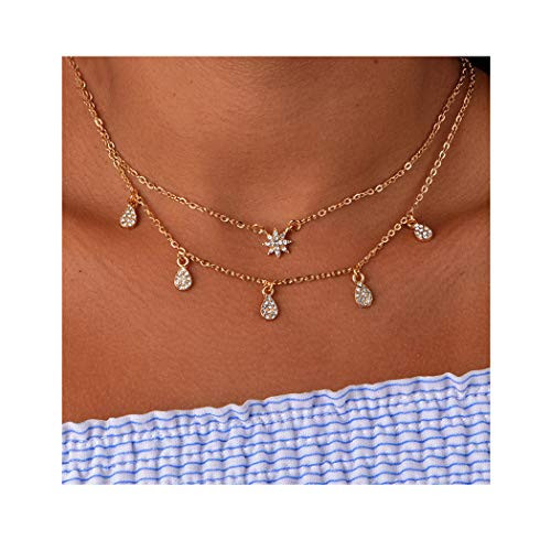 Edary Boho Crystal Tassel Necklace Star Pendant Drop Water Necklaces for Women and Girls. (Silver) Edary Boho Crystal Tassel Necklace Star Pendant Drop Water Necklaces for Women and Girls. (Silver)