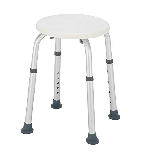 Adjustable Medical Shower Chair Height Bath Stool Tub Seat White Aluminum Round
