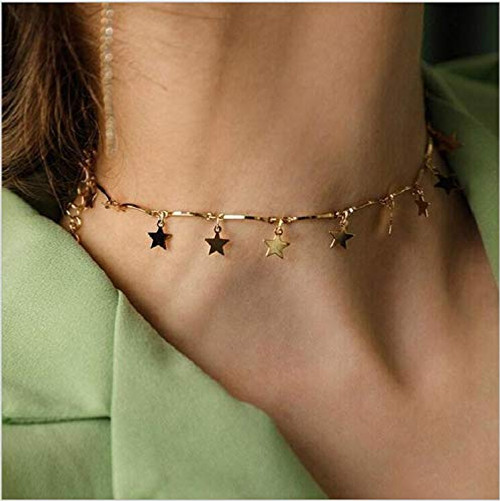 Easedaily Boho Necklace Gold Star Choker Pendant Sequins Tassel Short Necklaces Chain Jewelry for Women and Girls Easedaily Boho Necklace Gold Star Choker Pendant Sequins Tassel Short Necklaces Chain Jewelry for Women and Girls