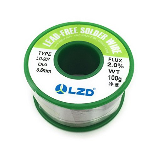 Lead Free Solder Wire Sn99.3-Cu0.7 with Rosin Core for Electrical Soldering 100g By Sinweda (0.6mm) Lead Free Solder Wire Sn99.3-Cu0.7 with Rosin Core for Electrical Soldering 100g By Sinweda (0.6mm)
