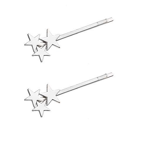 Tgirls Fashion Geometric Hair Pin Star Pentagram Shaped Hair Clip Bridal Bobby Pin Hair Accessories for Women and Girls 2PCS (Silver) Tgirls Fashion Geometric Hair Pin Star Pentagram Shaped Hair Clip Bridal Bobby Pin Hair Accessories for Women and Girls 2PCS (Silver)
