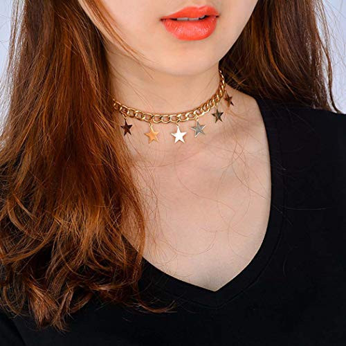 Edary Star Necklace Gold Necklaces Tassel Choker Fashion Jewelry Chain for Women and Girls Edary Star Necklace Gold Necklaces Tassel Choker Fashion Jewelry Chain for Women and Girls