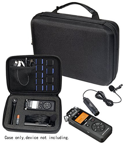 Professional Portable Recorder Case with DIY foam inlay for DR-05, DR-40, DR-22L, DR-100MKll, DR-1, Mini Tripod, Adapter, Mic Pop Windscreen, Smart accessory padding solution for SD cards, cabl Professional Portable Recorder Case with DIY foam inlay for DR-05, DR-40, DR-22L, DR-100MKll, DR-1, Mini Tripod, Adapter, Mic Pop Windscreen, Smart accessory padding solution for SD cards, cabl