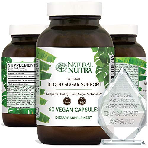Natural Nutra Ultimate Blood Sugar Support, Chromium and Cinnamon Maintain Normal Blood and Diabetes Sugar Levels, Glucose and Weight Loss Supplement 60 Vegan and Vegetarian Capsules Natural Nutra Ultimate Blood Sugar Support, Chromium and Cinnamon Maintain Normal Blood and Diabetes Sugar Levels, Glucose and Weight Loss Supplement 60 Vegan and Vegetarian Capsules