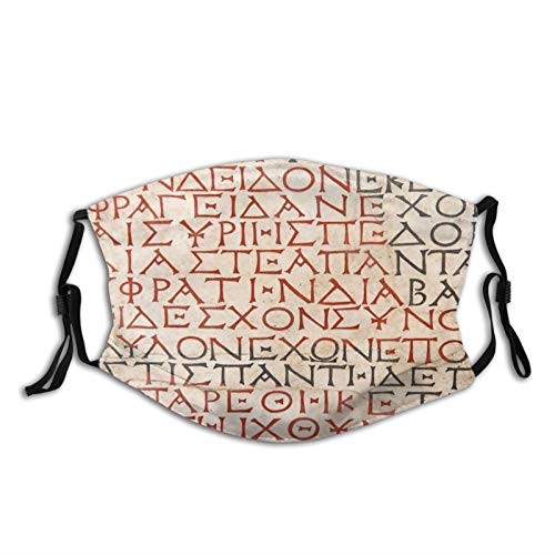Antique Latin Culture Alphabet Writing Carved On The Tombstone Print Reusable Face Mask Balaclava Washable Outdoor Nose Mouth Cover for Men and Women Antique Latin Culture Alphabet Writing Carved On The Tombstone Print Reusable Face Mask Balaclava Washable Outdoor Nose Mouth Cover for Men and Women