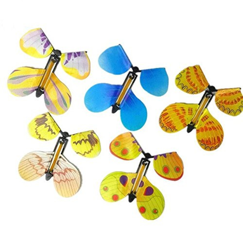 Meeruz 5-Pcs Magic Butterfly Flying in the Book Fairy Rubber Band Powered Wind Up Butterfly Toy Great Surprise for Wedding And Birthday Gifts Meeruz 5-Pcs Magic Butterfly Flying in the Book Fairy Rubber Band Powered Wind Up Butterfly Toy Great Surprise for Wedding And Birthday Gifts