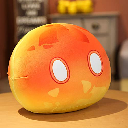 11.8 Genshin Slime Monster Plush Toy Genshin Impact Plushie Stuffed Doll Soft Pillow Cosplay Props for Game Fans Party Favor Decoration Birthday Gift (Fire)