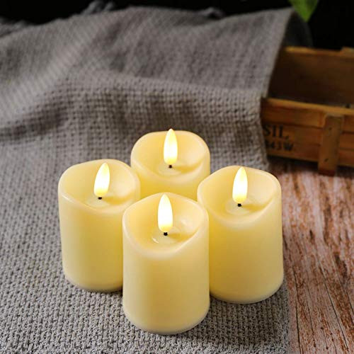 HSada Flameless Candles, Flameless Candlestick, Flameless Battery Candles, Battery Remote Control Candles, LED Candles 4 Piece Set Flash Flame with Remote Control and Timed True Wax HSada Flameless Candles, Flameless Candlestick, Flameless Battery Candles, Battery Remote Control Candles, LED Candles 4 Piece Set Flash Flame with Remote Control and Timed True Wax