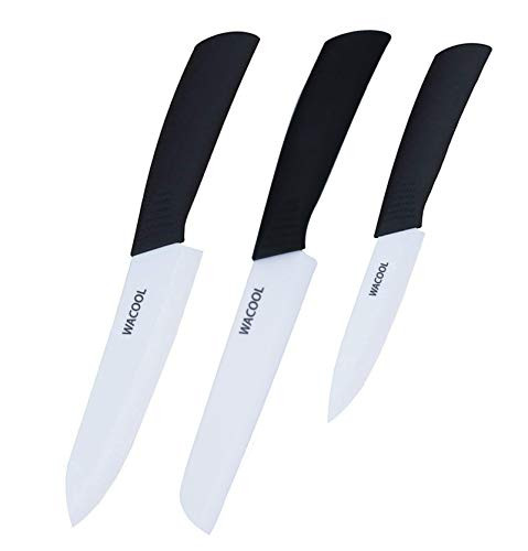 WACOOL Ceramic Knife Set 3-Piece (Includes 6-inch Chef's Knife, 6-inch Bread/Potato Knife and 4-inch Fruit Paring Knife)