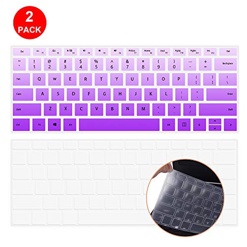 Surface Pro 5 Keyboard Cover Skin(2017), Surface Pro 4 Keyboard Cover Skin,Surface Pro 2017 Keyboard Cover,Premium Ultra Thin Soft-Touch Keyboard Skin for Microsoft Surface Pro 4(GradualPurple+Clear)