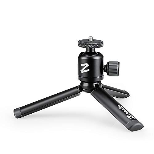 Zeadio Metal Mini Tripod plus Ball Head Mount, with 1/4 Inch Screw Desktop Tabletop Stand Tripod, Fits for Smooth 4, Osmo Mobile, Vimble 2, Gimbal Handle Grip Stabilizer and All Cameras